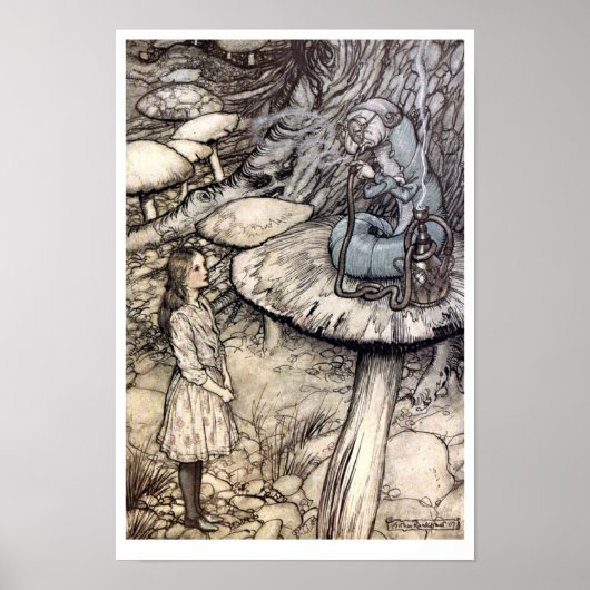 ヴィンテージアリスとフーカ喫煙キャタピラー ポスター (正面)