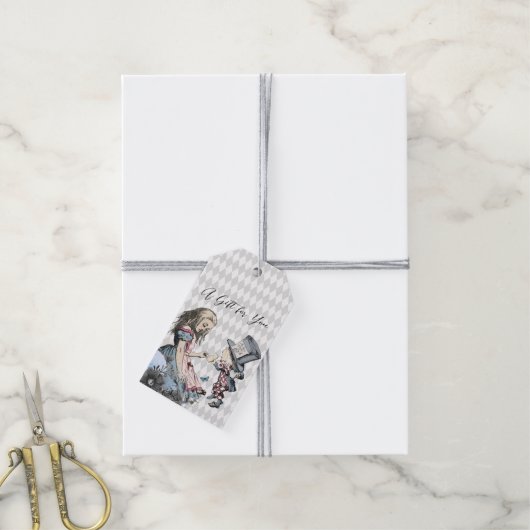 ヴィンテージアリスと不機嫌のHatterカスタマイズ ギフトタグ (より糸付き)