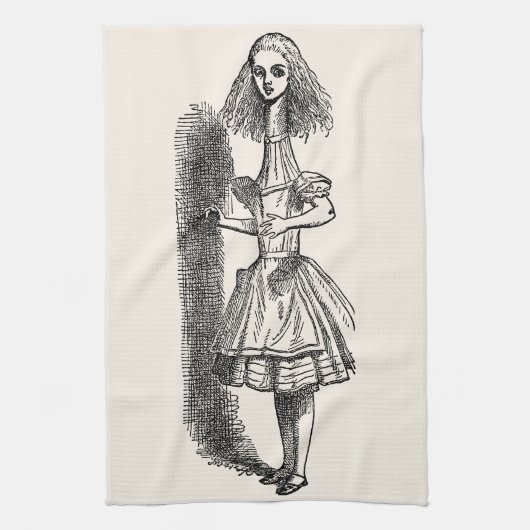 ヴィンテージアリスの冒険inワンダーランドbyテニエル キッチンタオル (縦)