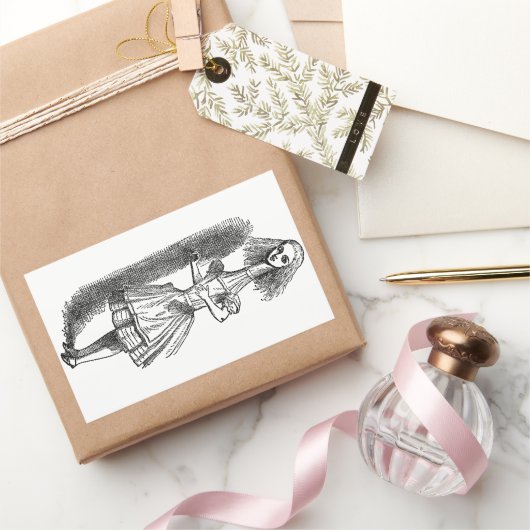 ヴィンテージアリスの冒険inワンダーランドbyテニエル 長方形シール (ギフト)