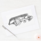 ヴィンテージアリスの冒険inワンダーランドbyテニエル 長方形シール (封筒)