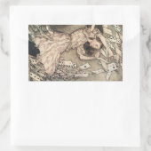 ヴィンテージアリスの冒険inワンダーランドbyラッカム 長方形シール (バッグ)