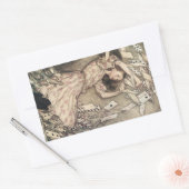 ヴィンテージアリスの冒険inワンダーランドbyラッカム 長方形シール (封筒)