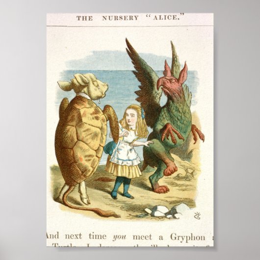 ヴィンテージアリスインワンダーランドイラストレーション ポスター (正面)