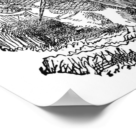 ヴィンテージアリスインワンダーランドイラストレーション ポスター (角)