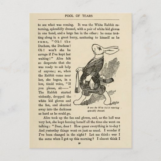 ヴィンテージアリスインワンダーランドイラストレーション  ポストカード (正面)