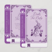 ヴィンテージアリスインワンダーランドウサギの本のベビー エンクロージャーカード (正面/裏面)