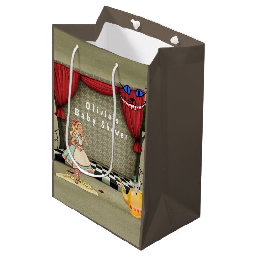 ヴィンテージアリスインワンダーランドガールカスタム ミディアムペーパーバッグ (正面アングル)