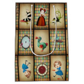 ヴィンテージアリスインワンダーランドガールカスタム ミディアムペーパーバッグ (裏面)