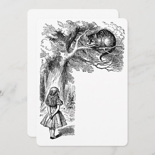 ヴィンテージアリスインワンダーランドキャット招待状 招待状 (正面/裏面)