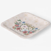 ヴィンテージアリスインワンダーランドクラウンハートモノグラム ペーパープレート (傾斜あり)