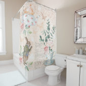 ヴィンテージアリスインワンダーランドコラージュデコパージュ シャワーカーテン (インサイチュ)