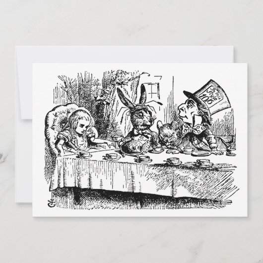 ヴィンテージアリスインワンダーランドティーパーティー引っ越し祝いパーティー 招待状 (正面)