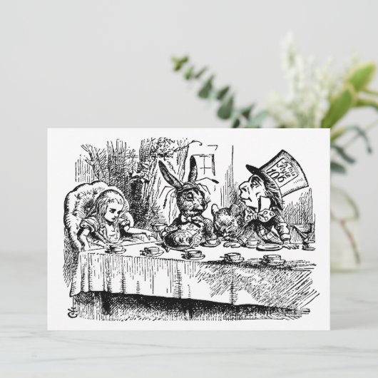 ヴィンテージアリスインワンダーランドティーパーティー引っ越し祝いパーティー 招待状 (スタンド正面)