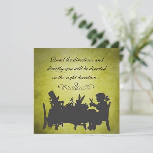 ヴィンテージアリスインワンダーランドティーパーティー誕生日 招待状 (スタンド正面)