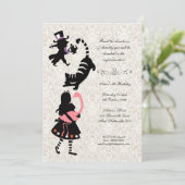 ヴィンテージアリスインワンダーランドティーパーティー誕生日 招待状 (スタンド正面)