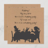 ヴィンテージアリスインワンダーランドティーパーティー誕生日 招待状 (正面/裏面)