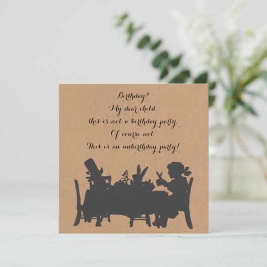 ヴィンテージアリスインワンダーランドティーパーティー誕生日 招待状 (スタンド正面)