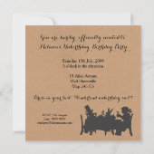 ヴィンテージアリスインワンダーランドティーパーティー誕生日 招待状 (裏面)