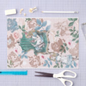 ヴィンテージアリスインワンダーランドデコップピンクローズ 薄葉紙 (クラフト)