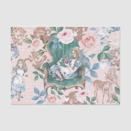 ヴィンテージアリスインワンダーランドデコップピンクローズ 薄葉紙 (正面)