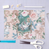 ヴィンテージアリスインワンダーランドデコップピンクローズ 薄葉紙 (クラフト)