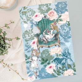 ヴィンテージアリスインワンダーランドデコップピンクローズ 薄葉紙