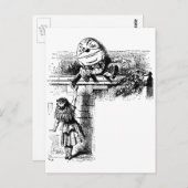 ヴィンテージアリスインワンダーランドハンプティダンプティオンウォール ポストカード (正面/裏面)