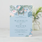 ヴィンテージアリスインワンダーランドピンクローズ結婚ズ 招待状 (スタンド正面)