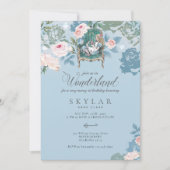 ヴィンテージアリスインワンダーランドピンクローズ誕生日 招待状 (正面)