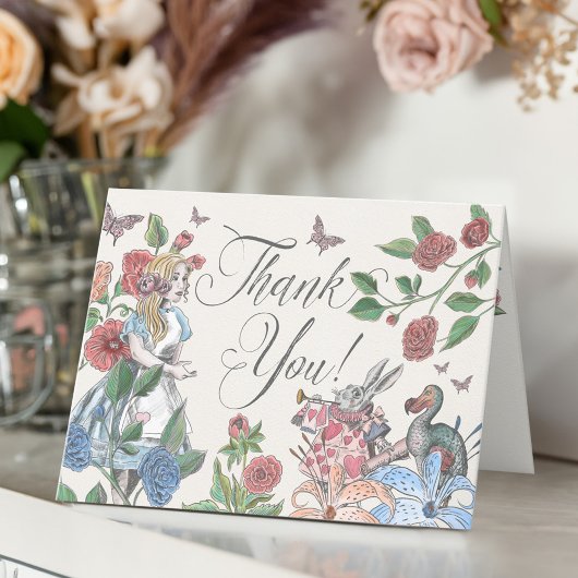 ヴィンテージアリスインワンダーランドフェアヤタリーキャラクター サンキューカード