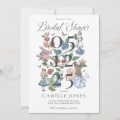 ヴィンテージアリスインワンダーランドフローラブライダルシャワー 招待状 (正面)