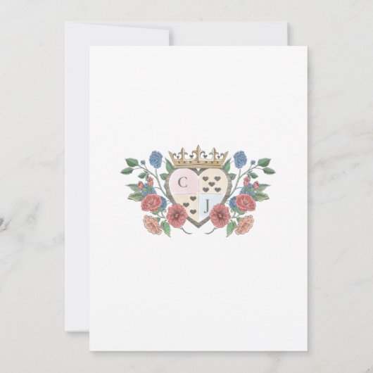 ヴィンテージアリスインワンダーランドフローラブライダルシャワー 招待状 (裏面)