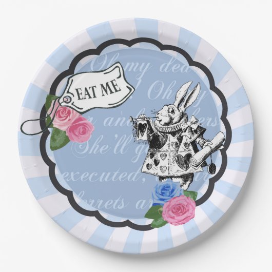 ヴィンテージアリスインワンダーランドブルーパーティープレート ペーパープレート (正面)