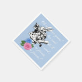 ヴィンテージアリスインワンダーランドブルーラビットナプキンス スタンダードカクテルナプキン (角)