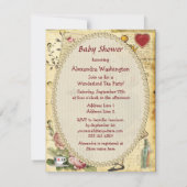 ヴィンテージアリスインワンダーランドプリンセスベビーシャワー 招待状 (裏面)