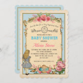 ヴィンテージアリスインワンダーランドベビーシャワーティー招待状 招待状 (正面/裏面)