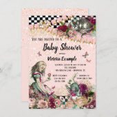 ヴィンテージアリスインワンダーランドベビーシャワー招待状 招待状 (正面/裏面)