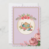 ヴィンテージアリスインワンダーランドレトロベビーティー招待状 招待状 (裏面)