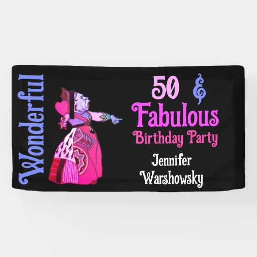 ヴィンテージアリスインワンダーランドワンダフル誕生日 横断幕 (横)