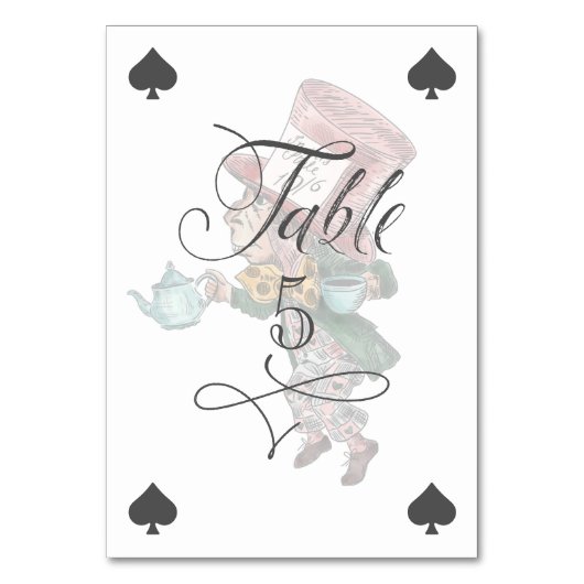 ヴィンテージアリスインワンダーランド不機嫌ハッターキャラクター テーブルナンバー (正面)