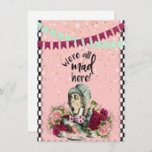 ヴィンテージアリスインワンダーランド不機嫌ハッターティーパーティー ノートカード (正面/裏面)