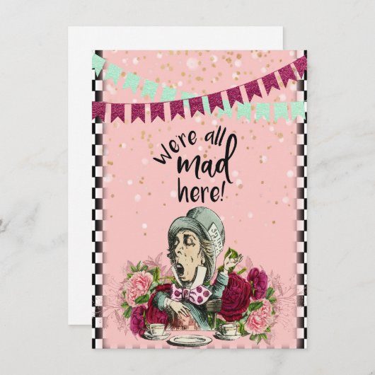 ヴィンテージアリスインワンダーランド不機嫌ハッターティーパーティー ノートカード (正面/裏面)