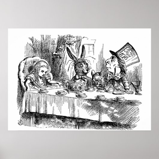 ヴィンテージアリスインワンダーランド不機嫌ハッターティーパーティー ポスター (正面)