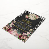 ヴィンテージアリスインワンダーランド誕生日 箔招待状 (回転した状態)