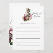 ヴィンテージアリスインワンダーランド赤ちゃんシャワー母アドバイス アドバイスカード (正面/裏面)