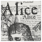 ヴィンテージアリスコラージュ白黒 ファブリック (見本)