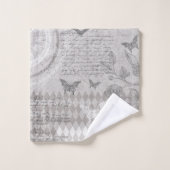 ヴィンテージアリスワンダーランドデコパージュグレイ バスタオルセット (ウォッシュタオル)