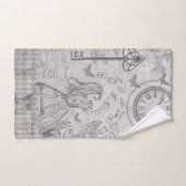 ヴィンテージアリスワンダーランドデコパージュグレイ バスタオルセット (ハンドタオル)