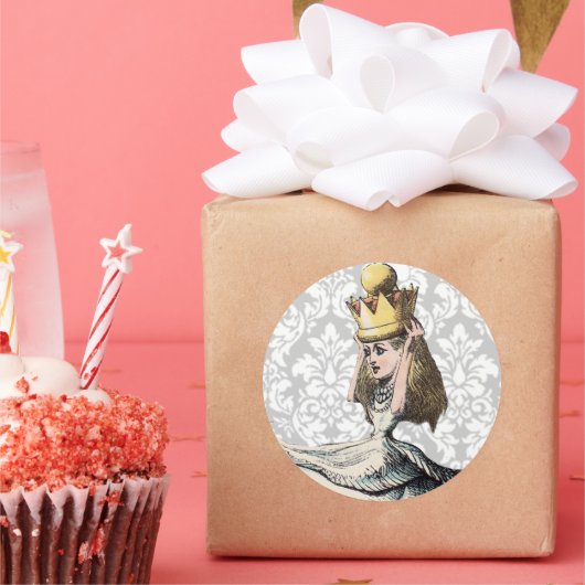 ヴィンテージアリス入りワンダーランドのシール ラウンドシール (パーティー)